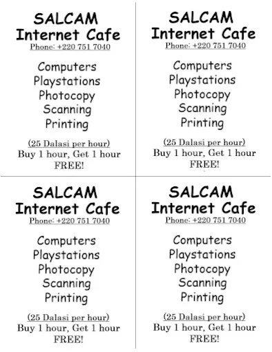 Salcam internet cafe