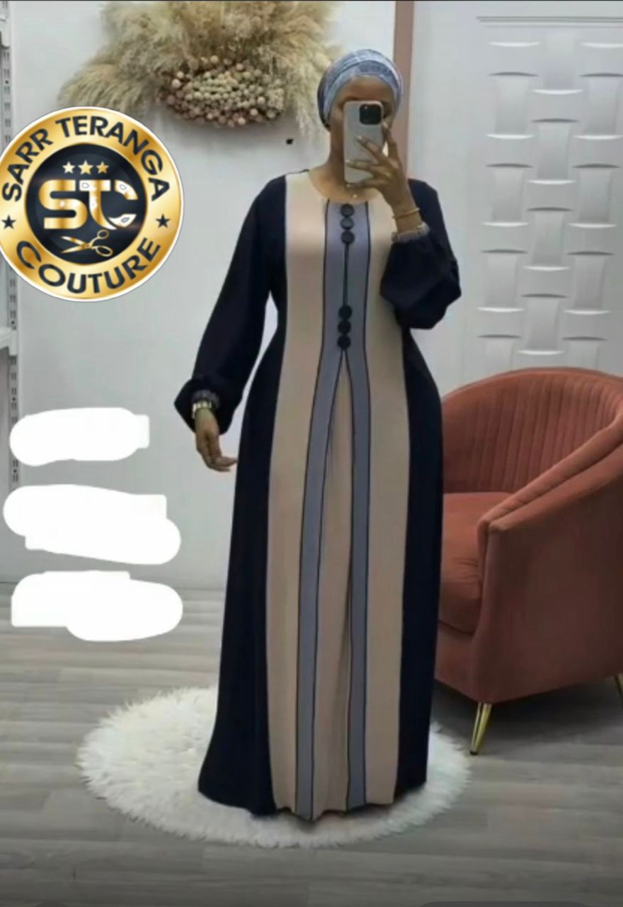 dress - blue dark blue light brown